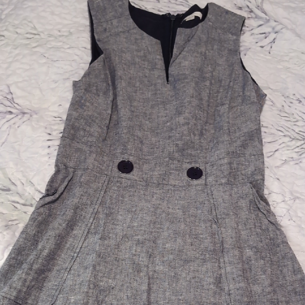 New York & Company Charcoal Dress with Ebony Details